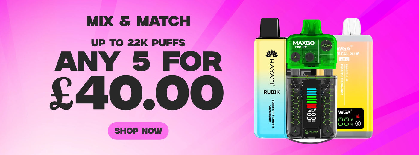 5 for 40 22k puffs disposables