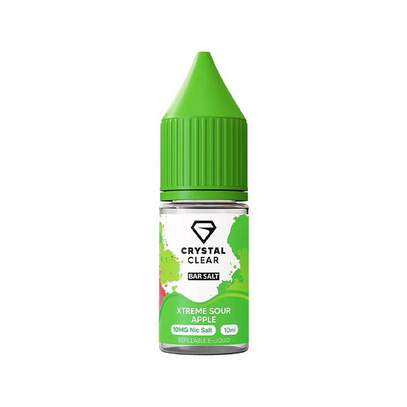 Crystal Clear Xtream Sour Apple Nic Salt e-liquid - 10ml