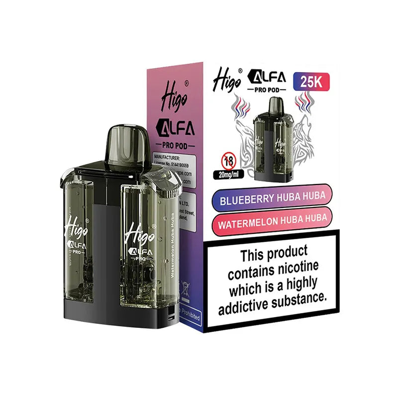 Higo Alfa Pro 25K Refill Pods Blueberry Huba Huba / Watermelon Huba Huba