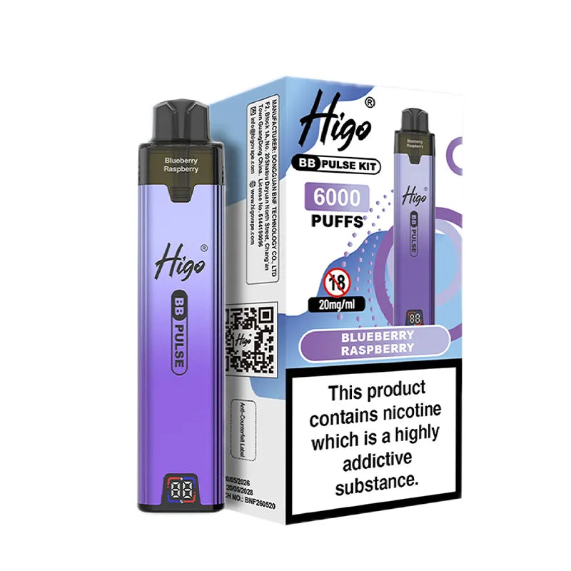 Blueberry Raspberry Higo BB Pulse 6000 Prefilled Pod Kit Vape Universe
