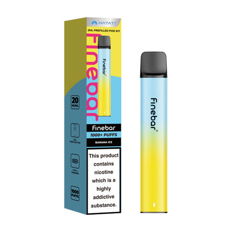 Banana Ice Hayati Finebar 1000 Puffs Prefilled Pod Kit - Vape Universe UK