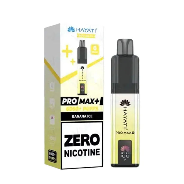 Banana Ice Hayati Pro Max Plus 6K 0 Nicotine Pod Kit Vape Universe
