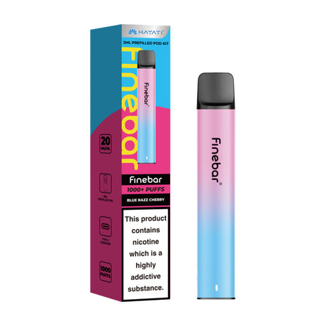 Blue Razz Cherry Hayati Finebar 1000 Puffs Prefilled Pod Kit - Vapour Deal LTD