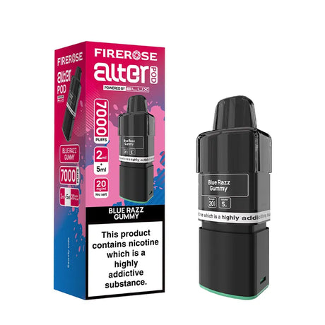 Blue Razz Gummy Elux Firerose Alter 7000 Prefilled Pods