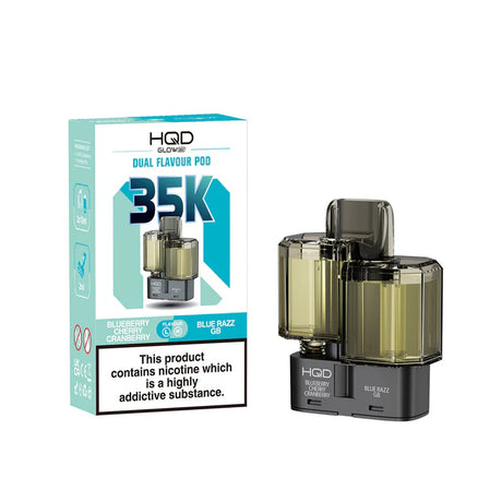 Blueberry Cherry Cranberry / Blue Razz Gummy Bear HQD Glow Air 35K Refill Pack
