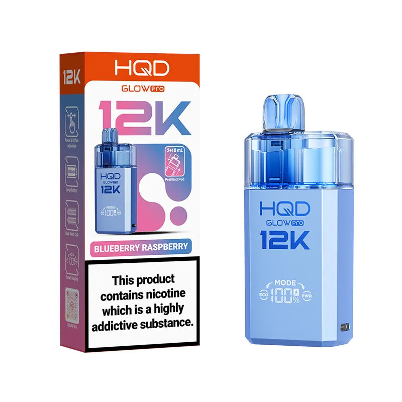 Blueberry Raspberry HQD Glow Pro 12K Pod Vape Kit