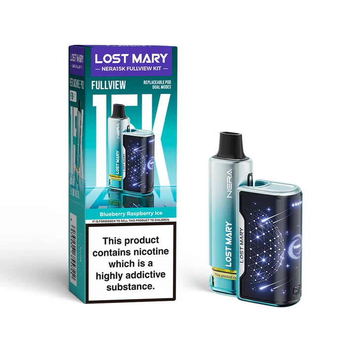 Blueberry Raspberry Ice Lost Mary Nera 15K Fullview Pod Kit - vape Universe