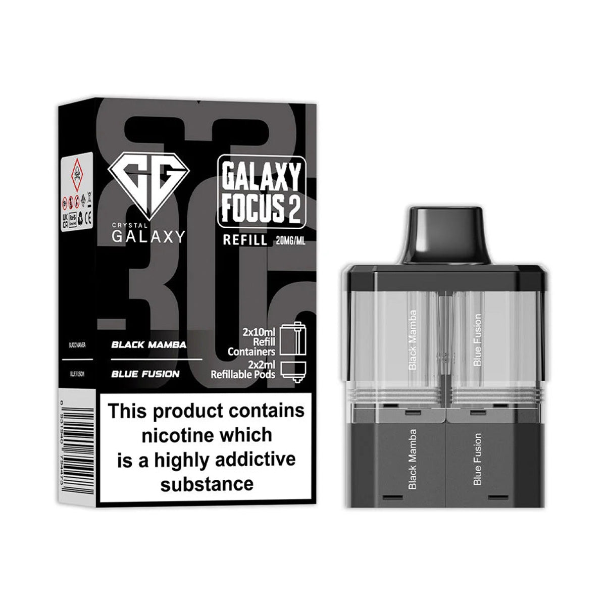 Black Mamba Blue Fusion Crystal Galaxy Focus 2 30K Refill Pack
