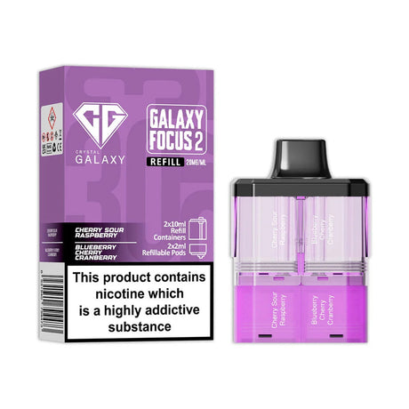 Cherry Sour Raspberry Blueberry Cherry Cranberry Crystal Galaxy Focus 2 30K Refill Pack
