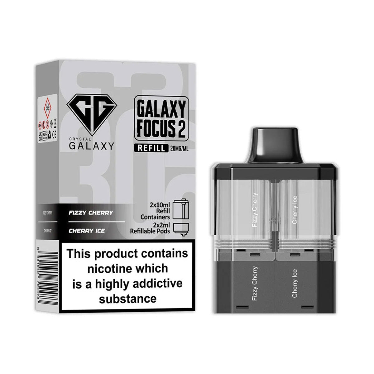 Fizzy Cherry Cherry Ice Crystal Galaxy Focus 2 30K Refill Pack
