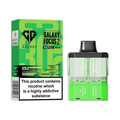 Kiwi Passionfruit Guava Passionfruit Raspberry Crystal Galaxy Focus 2 30K Refill Pack
