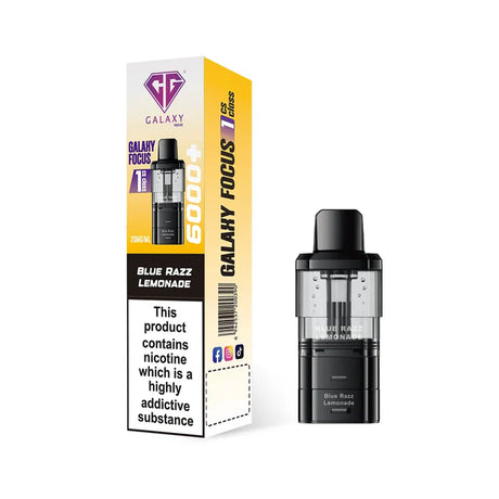 Crystal Galaxy Focus 6k Blue Razz Lemonade refill pod