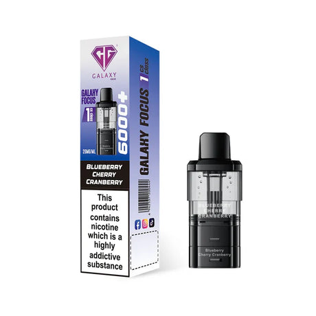 Crystal Galaxy Focus 6k Blueberry Cherry Cranberry refill pod