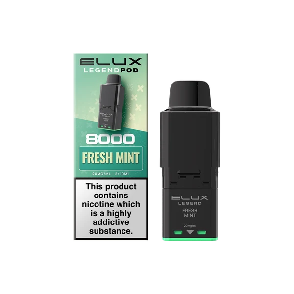 Fresh Mint Elux Legend 8000 Refill Pods – Vape Universe