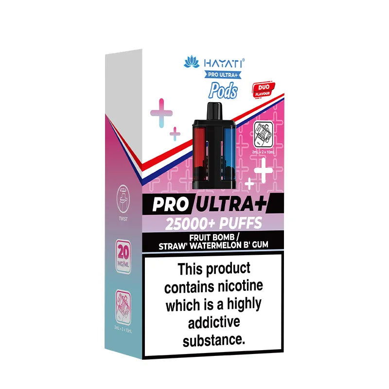 Fruit Bomb / Straw Watermelon B-Gum Hayati Pro Ultra Plus 25K Refill Pods Vape Universe
