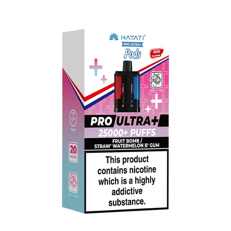 Fruit Bomb / Straw Watermelon B-Gum Hayati Pro Ultra Plus 25K Refill Pods Vape Universe
