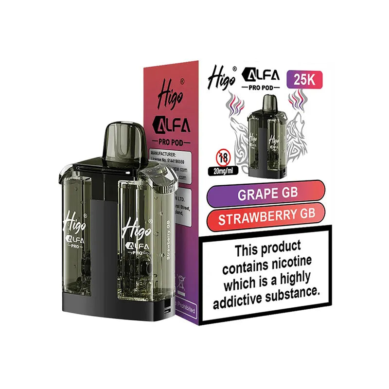 Higo Alfa Pro 25K Refill Pods Grape GB / Strawberry GB