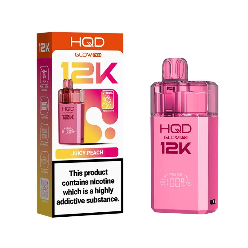 Juicy Peach HQD Glow Pro 12K Pod Vape Kit