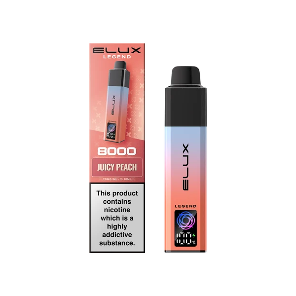 Juicy Peach Elux Legend 8000 Prefilled Pod Kit – Vape Universe