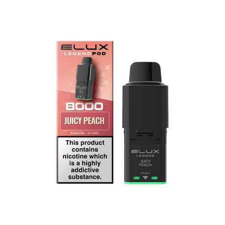 Juicy Peach Elux Legend 8000 Refill Pods – Vape Universe