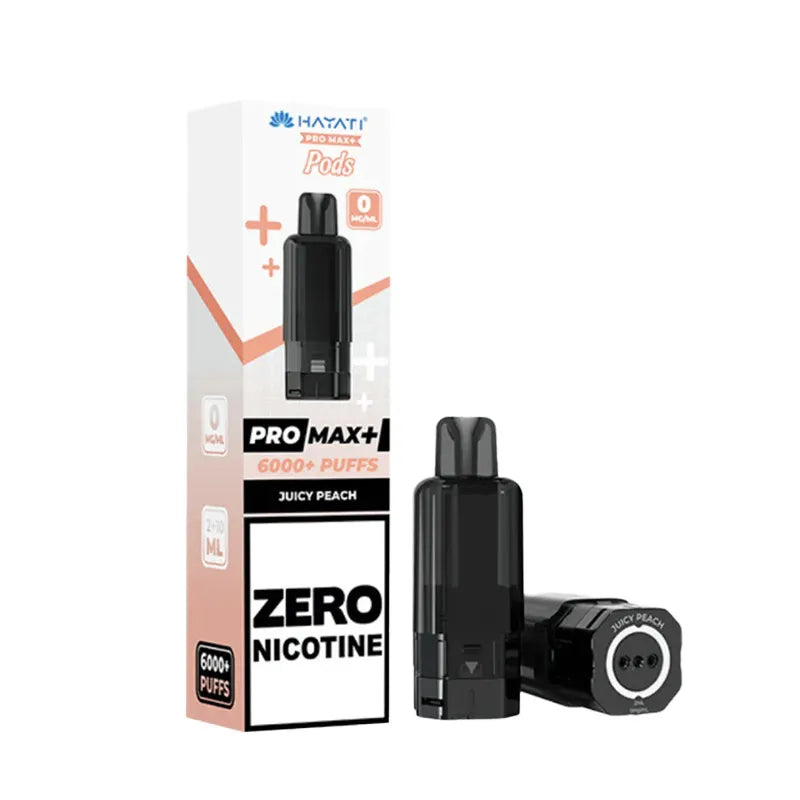 Juicy Peach Hayati Pro Max Plus 0 Nicotine Pods Vape Universe
