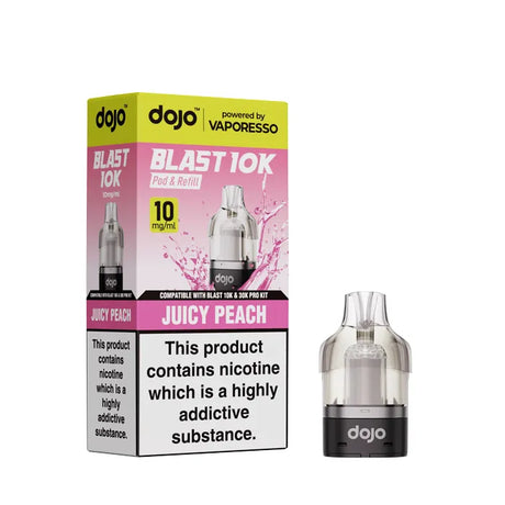 Juicy Peach Vaporesso Dojo Blast 10K Pods - 10mg (5 Pack)
