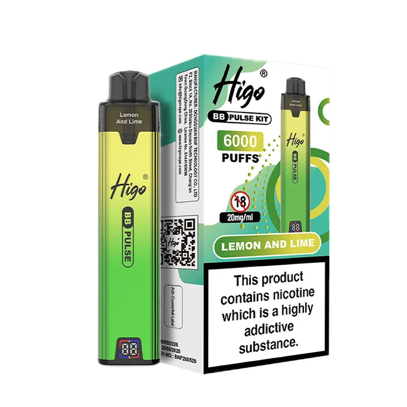 Lemon And Lime Higo BB Pulse 6000 Prefilled Pod Kit Vape Universe
