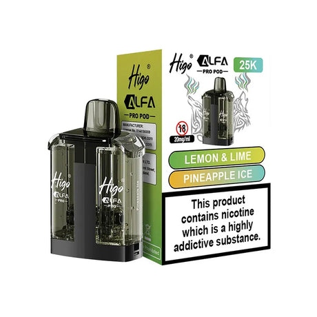 Higo Alfa Pro 25K Refill Pods Lemon Lime / Pineapple ice
