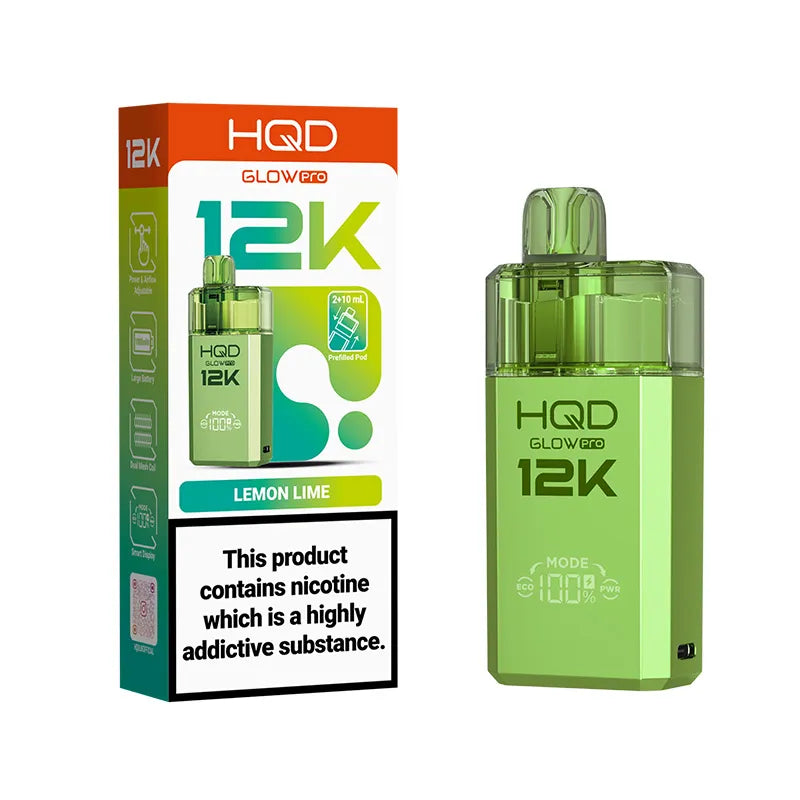 Lemon Lime HQD Glow Pro 12K Pod Vape Kit
