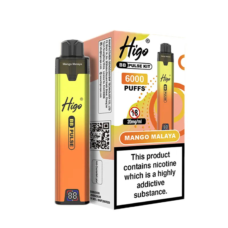 Mango Malaya Higo BB Pulse 6000 Prefilled Pod Kit Vape Universe
