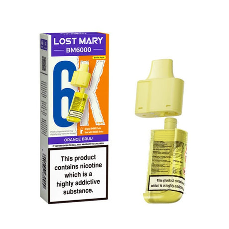 orange Bruu Lost Mary BM6000 Prefilled Pods