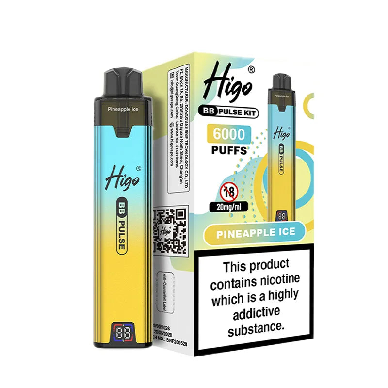 Pineapple Ice Higo BB Pulse 6000 Prefilled Pod Kit Vape Universe
