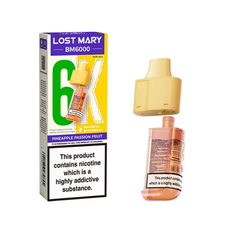 Pineapple passion fruit Lost Mary BM6000 Prefilled Pods