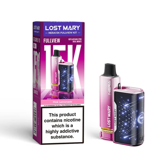 Pink Lemonade Lost Mary Nera 15K Fullview Pod Kit - vape Universe