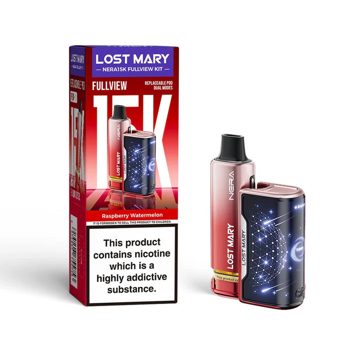 Raspberry Watermelon Lost Mary Nera 15K Fullview Pod Kit - vape Universe