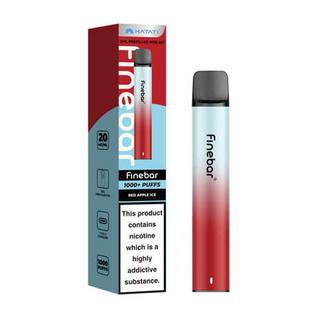 Red Apple Ice Hayati Finebar 1000 Puffs Prefilled Pod Kit - Vape Universe UK