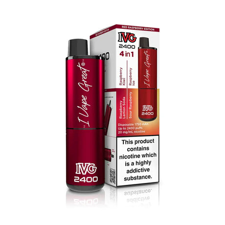Red Raspberry Edition IVG 2400 Prefilled Pod Kit
