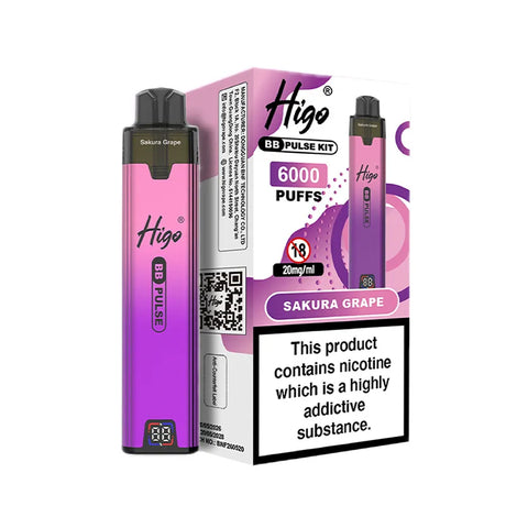 Sakura Grape Higo BB Pulse 6000 Prefilled Pod Kit Vape Universe