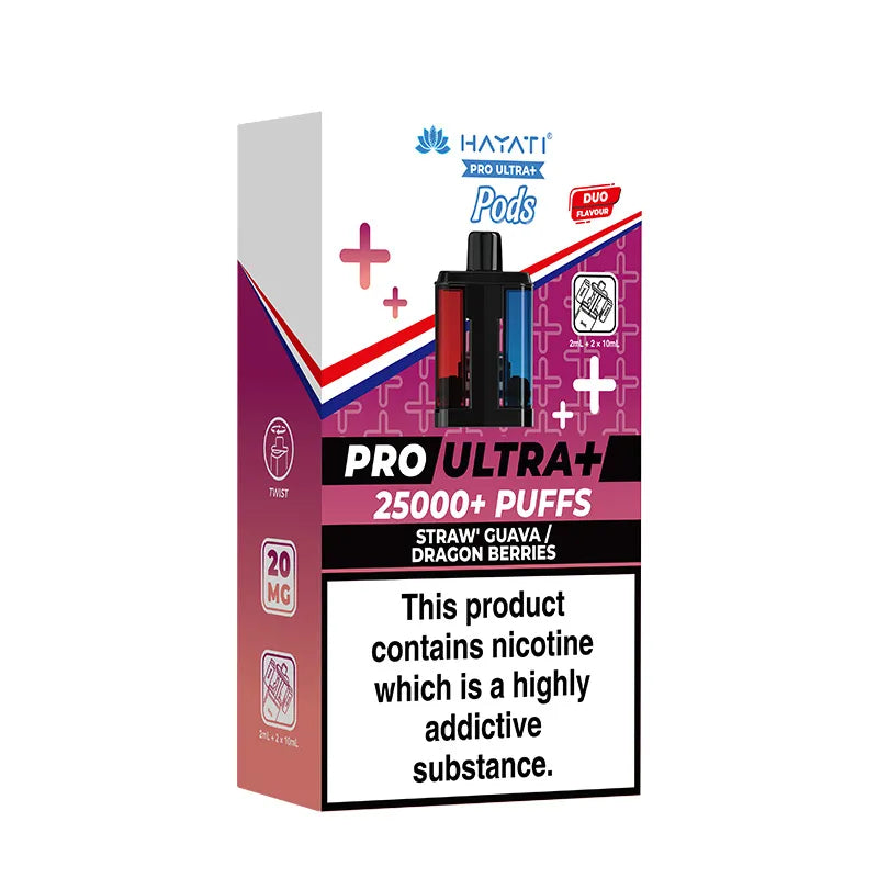 Straw' Cranberry Cherry / Strawberry Raspberry Ice Hayati Pro Ultra Plus 25K Refill Pods Vape Universe
