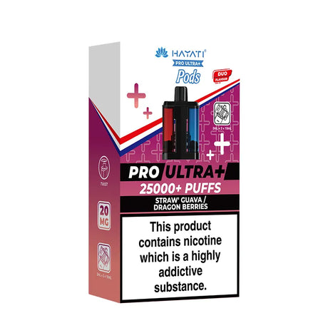 Straw' Cranberry Cherry / Strawberry Raspberry Ice Hayati Pro Ultra Plus 25K Refill Pods Vape Universe
