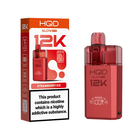 Strawberry Ice HQD Glow Pro 12K Pod Vape Kit