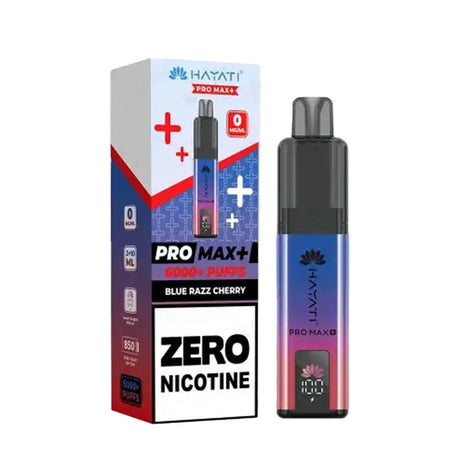 Blue Razz Cherry Hayati Pro Max Plus 6K 0 Nicotine Pod Kit Vape Universe
