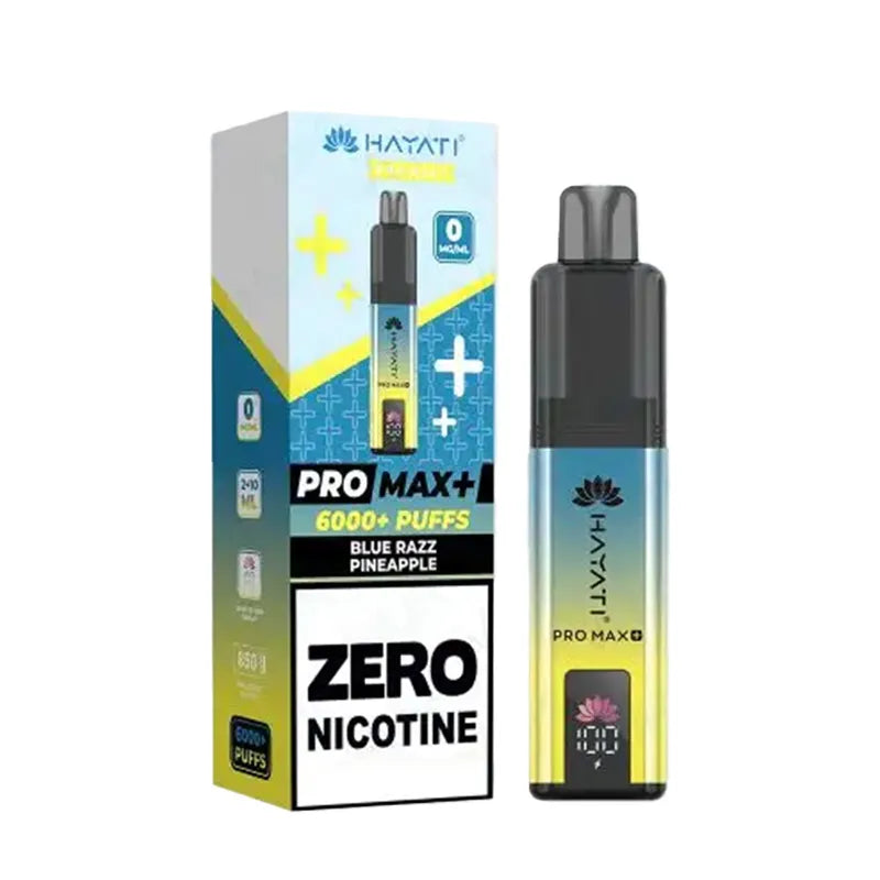 Blue Razz Pineapple Hayati Pro Max Plus 6K 0 Nicotine Pod Kit Vape Universe
