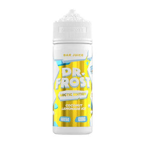 Dr. Frost coconut lemonade ice juice bottle on a white background