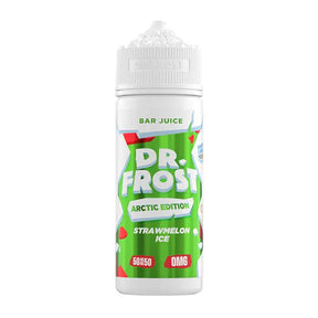 Dr. Frost strawberry ice juice bottle on a white background