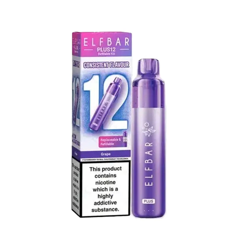 Grape Elf Bar Plus 12 Prefilled Pod Kit
