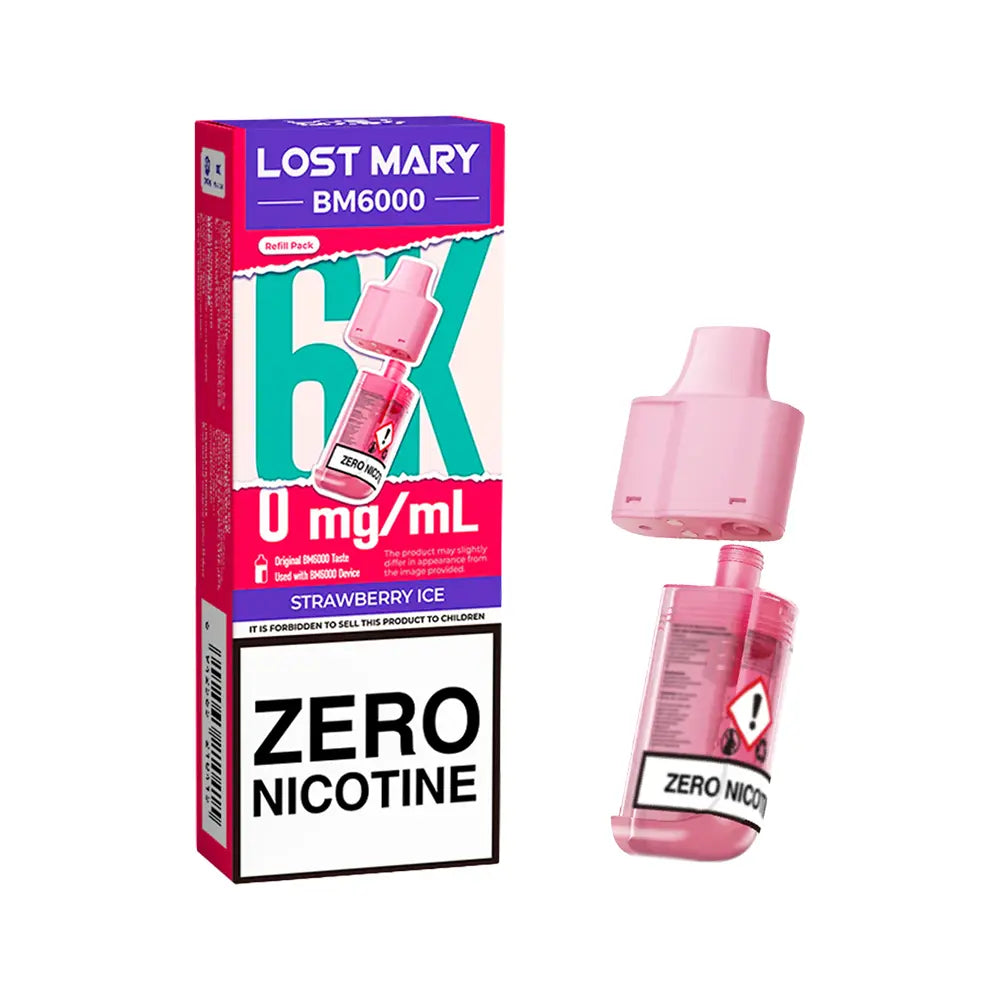 Lost Mary BM6000 Zero Nicotine Refill Pack Strawberry Ice