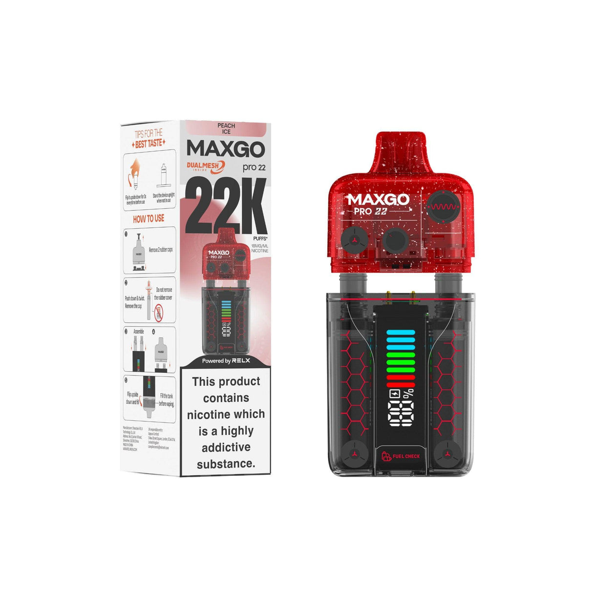 Relx MaxGo Pro 22000 Puff Disposable Vape Kit | 5 for 40 Relx MaxGo Pro 22000 Puff Disposable Vape Kit | 5 for 40