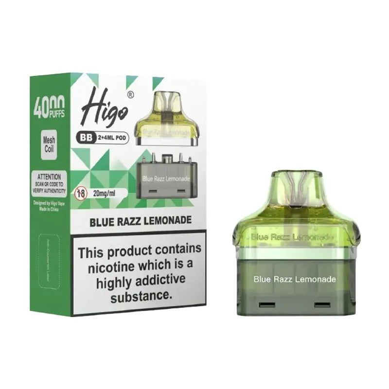 Blue Razz Lemonade Higo BB 4000 Puffs Prefilled Pods