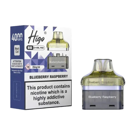 Blueberry Sour Raspberry Higo BB 4000 Puffs Prefilled Pods
